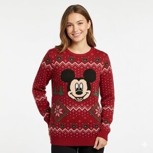 Disney Parks Mickey Mouse Christmas Holiday Ugly Sweater Adult Size LG /G/G Used